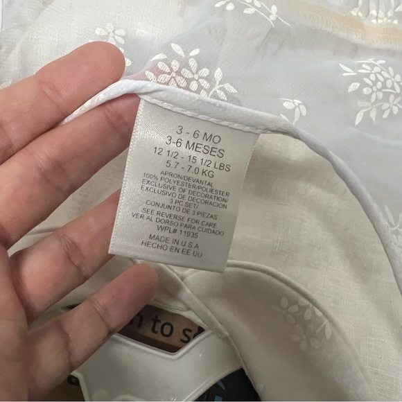 Vintage Set Infant Dress Size 3-6 M Bonnet Girl Linen Lace NWT M Bright Future - Picture 5 of 17